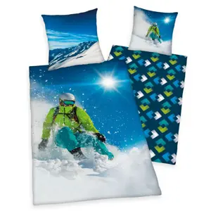 Produkt Herding Bavlněné povlečení Skiing, 140 x 200 cm, 70 x 90 cm