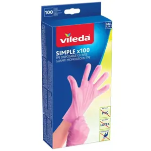 Vileda Simple rukavice M/L 100 ks