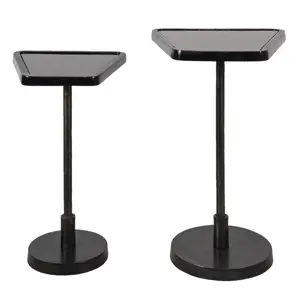 Produkt 2ks černý antik kovový odkládací stolek Bione - 36*36*56 cm Clayre & Eef