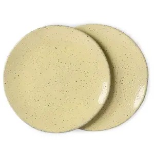 2ks žlutý dezertní talíř Gradient Ceramics - Ø 22,5*1,5cm    HKLIVING