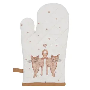 Produkt Béžová dětská chňapka - rukavice s kočičkami Kitty Cats - 12*21 cm Clayre & Eef