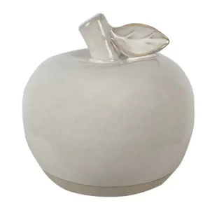 Béžová porcelánová dekorace jablko Apple S - Ø 8*8 cm Clayre & Eef