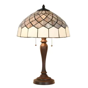 Béžová stolní lampa Tiffany Elegantico - Ø 40*58 cm Clayre & Eef