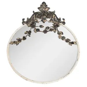 Produkt Béžové antik nástěnné zrcadlo s květy Villié - 51*4*57 cm Clayre & Eef