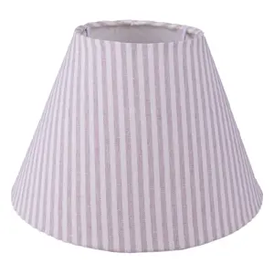 Béžové pruhované látkové stínidlo lampy - Ø 26*17 cm / E27 Clayre & Eef