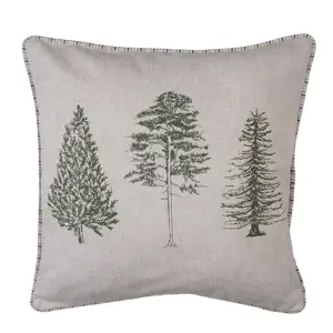 Produkt Béžový bavlněný povlak na polštář se stromky Natural Pine Trees - 40*40 cm Clayre & Eef