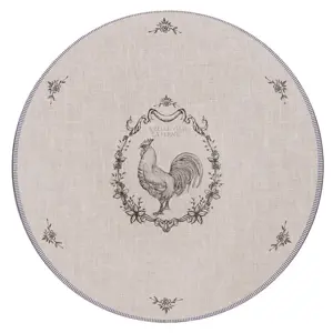Béžový servírovací talíř s kohoutem Devine French Roster - Ø 33*1 cm Clayre & Eef