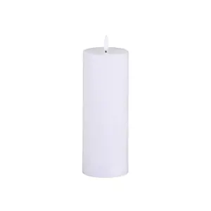 Bílá široká a vysoká svíčka na baterie Candle led - Ø 7,5 *20cm /2xAA Chic Antique