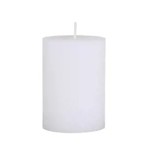 Bílá široká svíčka Rustic pillar white - Ø 7*10cm/ 40h Chic Antique