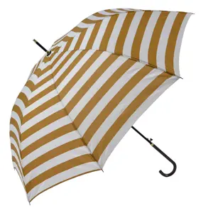 Produkt Bílo-hnědý deštník s pruhy pro dospělé - Ø100*88 cm Clayre & Eef