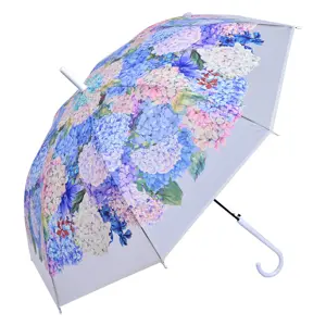 Produkt Bílý deštník s květy hortenzie - 60cm Clayre & Eef