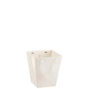 Bílý voděodolný květináč ve tvaru dárkové tašky - 22*22*25 cm J-Line by Jolipa