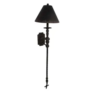 Černá antik nástěnná lampa Victoria - 31*32*117 cm E27/max 1*60W Clayre & Eef