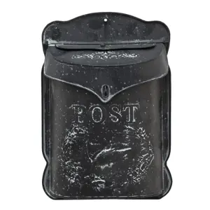 Produkt Černá antik poštovní retro schránka s ptáčkem - 26*8*39 cm Clayre & Eef