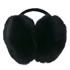 Produkt Černé chlupaté dámské klapky na uši - one size Clayre & Eef