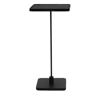 Produkt Černý odkládací stolek se skleněnou deskou - 32*32*69 cm Clayre & Eef