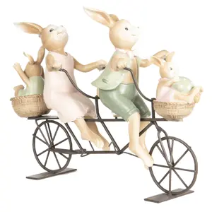 Dekorace králíků na kole - 10*9*25 cm Clayre & Eef