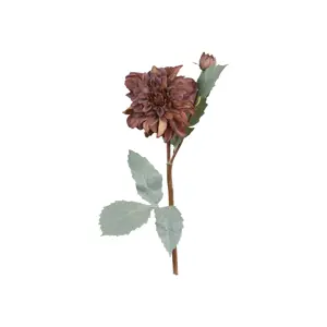 Dekorace umělá květina Jiřina Dahlia mocca - 50 cm Chic Antique