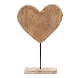 Dřevěná dekorace srdce na podstavci Heart wood - 35*10*54 cm Clayre & Eef