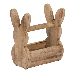 Dřevěná přepravka s králíčkem Rabbit wood - 16*12*25 cm Clayre & Eef