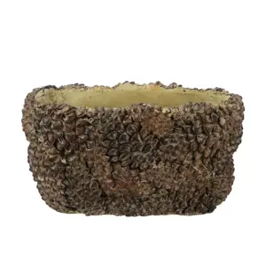 Hnědý antik cementový oválný obal ve tvaru šišek Pinecone - 25*15*13cm daan kromhout