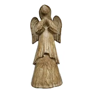 Hnědý antik dekorační anděl Anjel - 8*5,5*20 cm Sommerfield