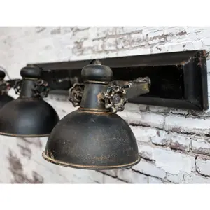Produkt Industriální černé antik kovové nástěnné světlo Fact ceiling - 85*19*30cm / E14 Chic Antique