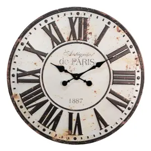 Produkt Kovové antik nástěnné hodiny Antiquite de Paris - Ø 70*5 cm / 1*AA Clayre & Eef