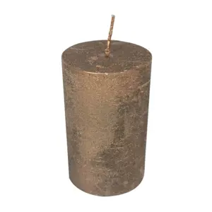 Měděná metalická nevonná svíčka válec S - Ø 5*8cm Mars & More