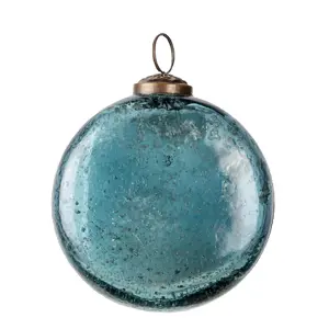 Produkt Modrá skleněná vánoční koule - Ø 10 cm Clayre & Eef