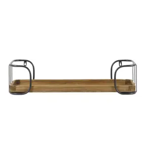 Produkt Nástěnná dřevěná police s kovovými okraji Zyra 1 - 70*22*15 cm Light & Living