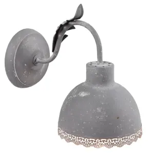 Produkt Nástěnná šedá vintage lampa - 15*26*24 cm Clayre & Eef