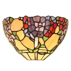 Nástěnné světlo Tiffany s květy Violle - 30*15*18 cm E14/max 1*40W Clayre & Eef