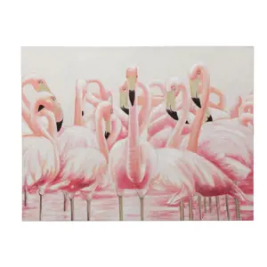 Obraz s plameňáky Flamingos - 120*3,5*90cm J-Line by Jolipa