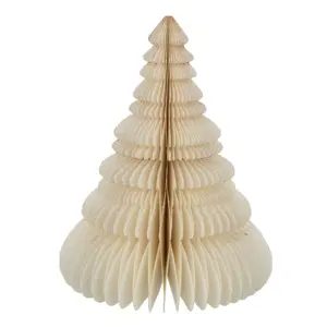 Produkt Papírová krémová skládací vánoční dekorace stromek - Ø 19*24cm J-Line by Jolipa