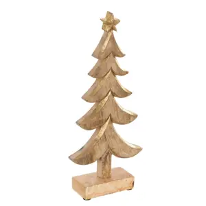 Přírodní dřevěný vánoční stromek s patinou Tree Mango - 14*5*31cm J-Line by Jolipa