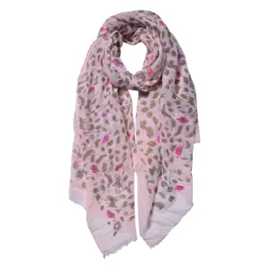Produkt Růžovo hnědý šátek s potiskem - 70*180 cm Clayre & Eef