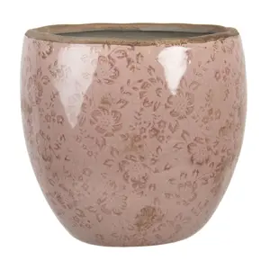 Růžový keramický květináč s popraskáním Alessia M - Ø 18*17 cm Clayre & Eef
