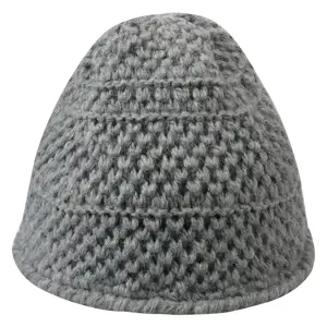Šedá pletená zimní čepice - 20 cm Clayre & Eef