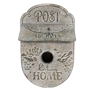 Produkt Šedá poštovní schránka ve tvaru ptačí budky Post s ptáčky - 27*11*41 cm Clayre & Eef