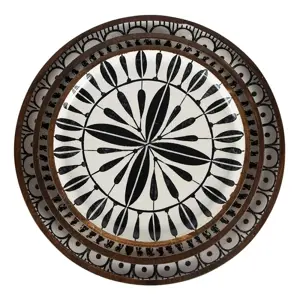 Produkt Set 3ks dřevěný dekorativní talíř s vrstvou Enamel - Ø 28*2 / Ø 23*2 / Ø 20*2 cm Clayre & Eef