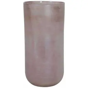 Skleněná proužkovaná růžová váza Tallegna - Ø 20*42 cm Light & Living