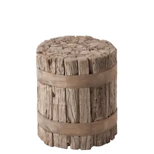 Stolička ze dřevěných špalíků Annelies -  Ø 40*45cm J-Line by Jolipa