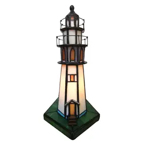 Stolní lampa Tiffany Lighthouse - 11*11*25 cm Clayre & Eef