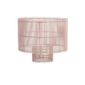 Světle růžové bambusové stínidlo Rodger - Ø 40*35 cm Light & Living