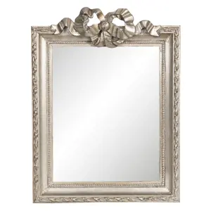 Vintage stříbrné zrcadlo s dekorací mašle - 25*2*34 cm Clayre & Eef