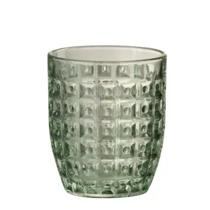 Zelená reliéfní sklenička Embossed - Ø9*10cm / 250ml J-Line by Jolipa