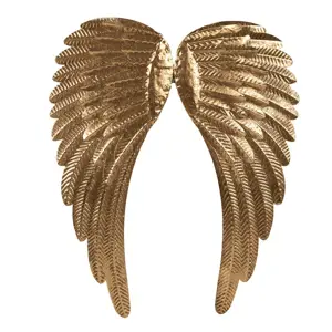 Zlatá antik nástěnná dekorace andělská křídla Angel Wings - 43*1*55 cm Clayre & Eef