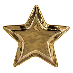 Produkt Zlatá keramická miska ve tvaru hvězdy Gold Star - 16*16*2 cm Clayre & Eef