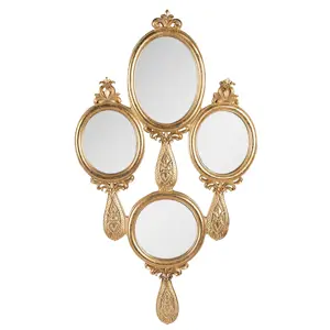 Produkt Zlaté antik nástěnné zrcadlo složené ze zrcátek - 28*2*49 cm Clayre & Eef